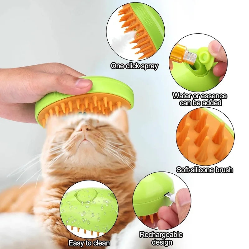 Cat Steam Brush - Friendly for Cats Who are Afraid to Take Bath