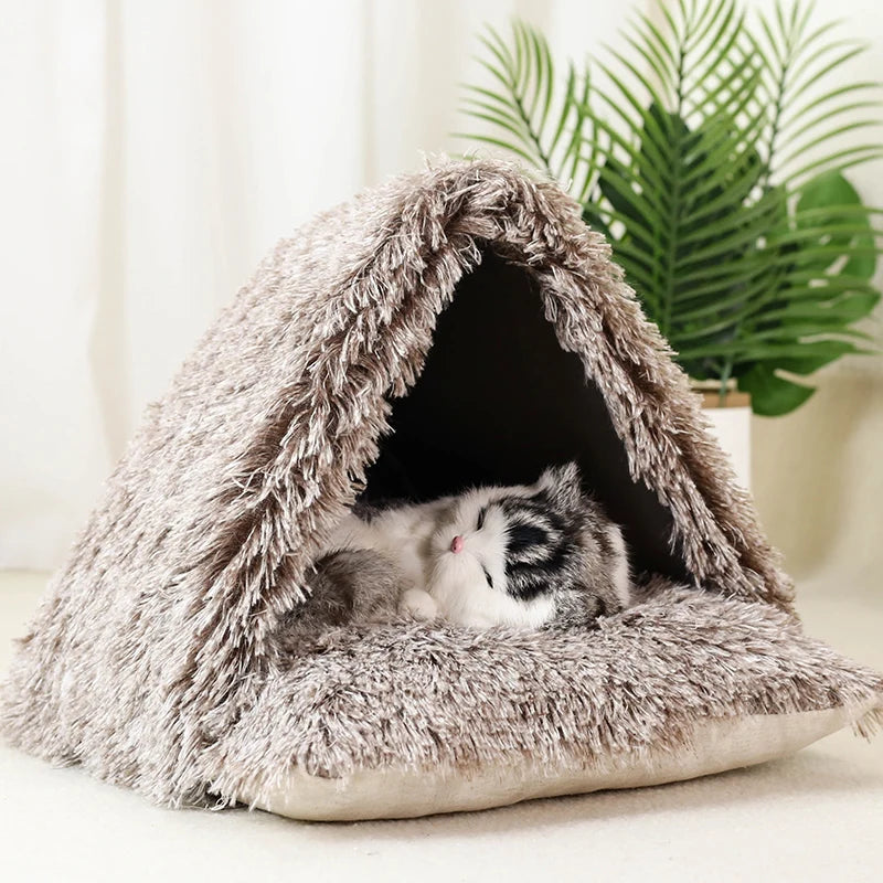 Warm Pet House Cozy Kitten Cat House Triangle Tent