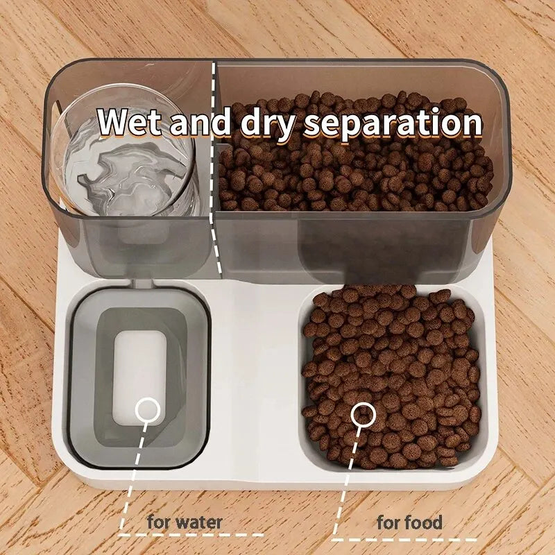 Large Capacity Automatic Food Dispenser & Drinking Water Bowl for Cat and Dog