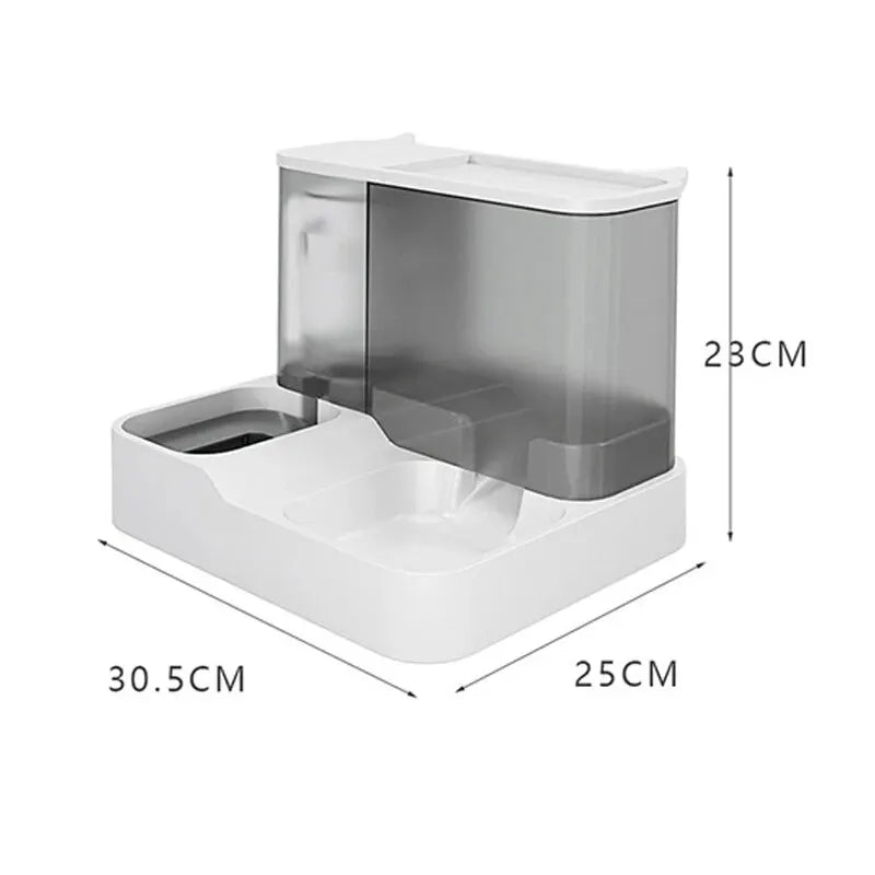 Large Capacity Automatic Food Dispenser & Drinking Water Bowl for Cat and Dog